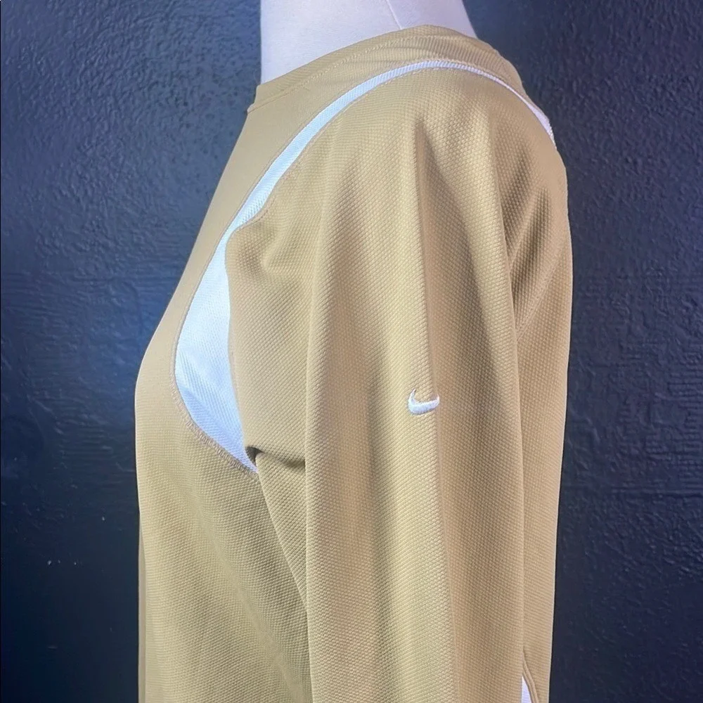 Nike Sphere Dry Long Sleeve Athletic Top Gold‎ White Women Size L